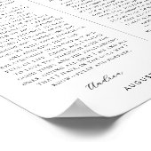 Onze huwelijksgeloften Monogram 1e Jubileum Gift Poster (Hoek)