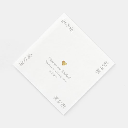 Onze huwelijksreceptie servetten (Hoek)