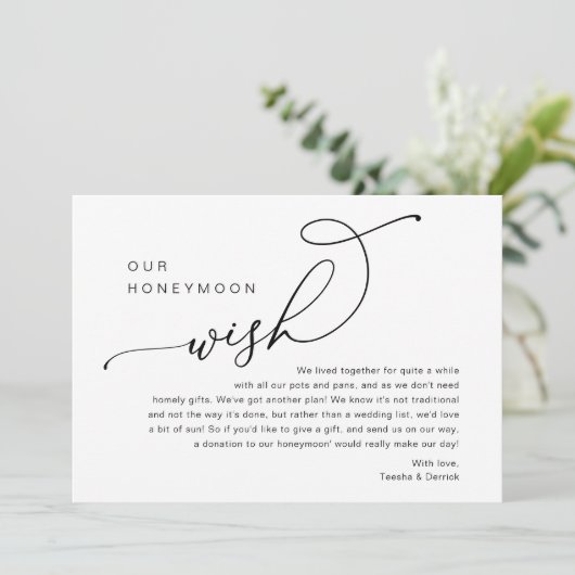 Onze huwelijksreis wens, bruiloft nodigt behuizing kaart (Staand voorkant)