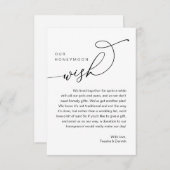 Onze huwelijksreis wens, moderne romantiek informatiekaartje (Voorkant / Achterkant)