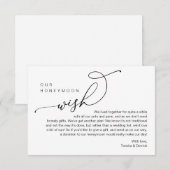 Onze huwelijksreis wens, moderne romantiek informatiekaartje (Voorkant / Achterkant)