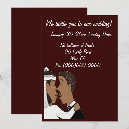 Onze huwelijksuitnodiging kaart (Voorkant / Achterkant)