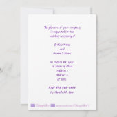 Onze huwelijksuitnodigingen, Paarse en witte sterr Kaart (Achterkant)