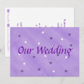 Onze huwelijksuitnodigingen, Paarse en witte sterr Kaart (Voorkant / Achterkant)
