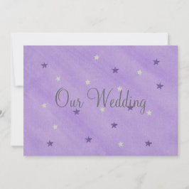Onze huwelijksuitnodigingen, Paarse en zilveren st Kaart