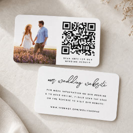 Onze huwelijkswebsite | QR Code Simple Photo RSVP Informatiekaartje