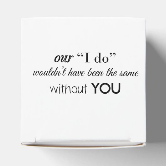 Onze ik zou niet hetzelfde zijn zonder jou gunsten bedankdoosjes (Bovenkant)