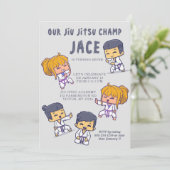 Onze Jiu Jitsu Champ Theme Verjaardag uitnodiging (Staand voorkant)