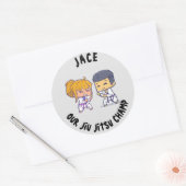 Onze Jiu Jitsu Champ Verjaardagspapier Bord Ronde Sticker (Envelop)