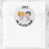 Onze Jiu Jitsu Champ Verjaardagspapier Bord Ronde Sticker (Tas)