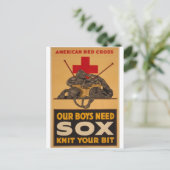 Onze jongens hebben behoefte aan sox Rode Kruis Tw Briefkaart (Staand voorkant)