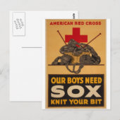 Onze jongens hebben behoefte aan sox Rode Kruis Tw Briefkaart (Voorkant / Achterkant)