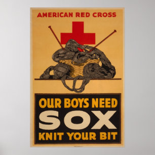 Onze jongens hebben behoefte aan sox Rode Kruis Tw Poster