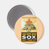 Onze jongens hebben een Sox ~ Knit je bit nodig Magneet (Voorkant / Achterkant)