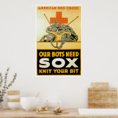 Onze jongens hebben een Sox ~ Knit je bit nodig Poster (Keuken)