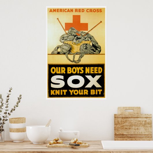 Onze jongens hebben een Sox ~ Knit je bit nodig Poster (Keuken)