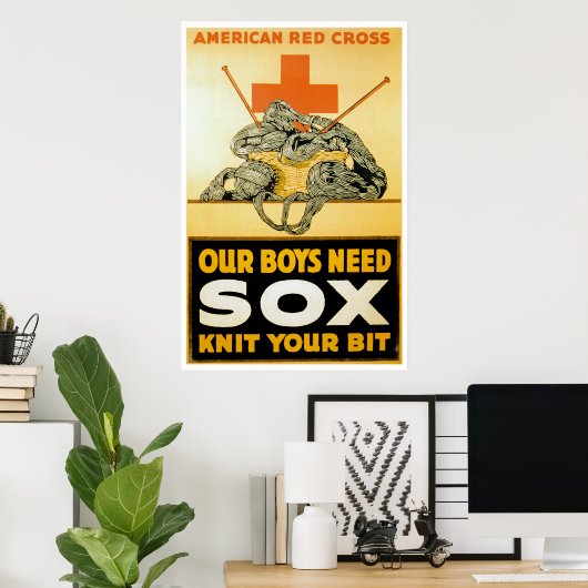 Onze jongens hebben een Sox ~ Knit je bit nodig Poster (Thuiskantoor)