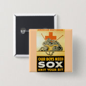 Onze jongens hebben een Sox ~ Knit je bit nodig Vierkante Button 5,1 Cm (Voorkant /achterkant)