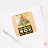 Onze jongens hebben een Sox ~ Knit je bit nodig Vierkante Sticker (Envelop)