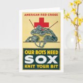 Onze jongens hebben sox nodig - breid je beetje aa kaart (Gele Bloem)