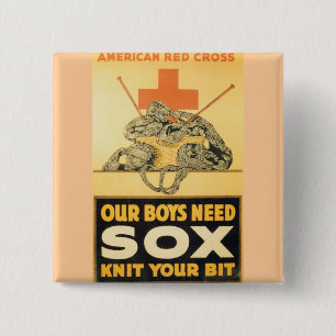 Onze jongens hebben Sox nodig Vierkante Button 5,1 Cm
