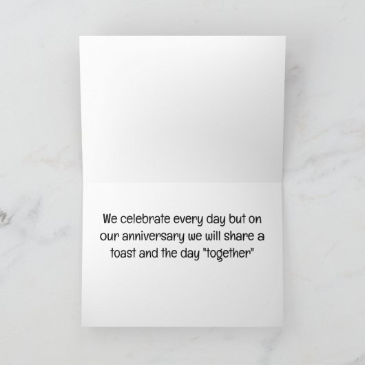 ONZE JUBILEUM CHAMPAGNE EN CELEBRATIE KAART (Binnen)