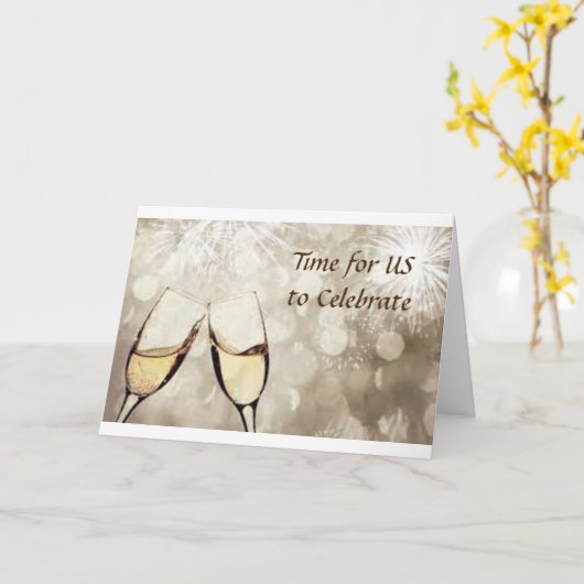 ONZE JUBILEUM CHAMPAGNE EN CELEBRATIE KAART (Gele Bloem)