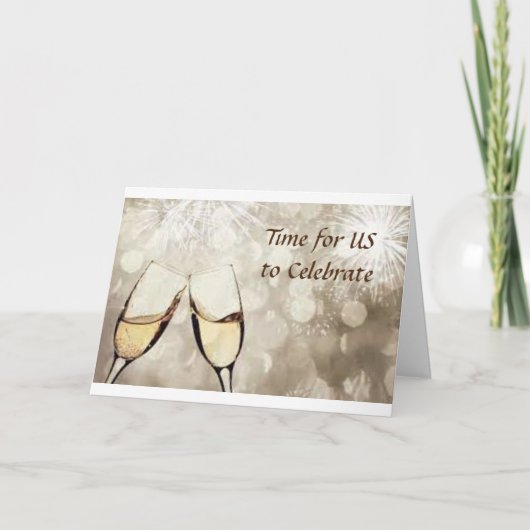 ONZE JUBILEUM CHAMPAGNE EN CELEBRATIE KAART (Voorkant)