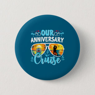 Onze jubileum cruise echtgenoot echtgenote koppels ronde button 5,7 cm