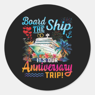 Onze jubileum cruise echtgenoot echtgenote koppels ronde sticker