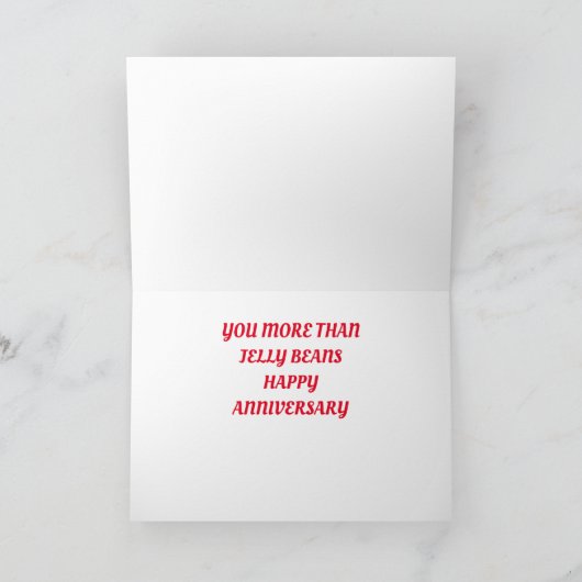 ONZE JUBILEUM "IK HOU VAN U" MEER DAN JELLY BEANS FEESTDAGEN KAART (Binnen)