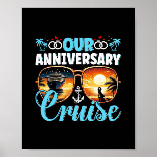 Onze jubileum stel cruise ontwerp cruise schip poster
