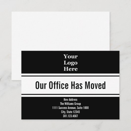 Onze Kantoor heeft Branded Moving Announcement ver Aankondiging (Voorkant / Achterkant)