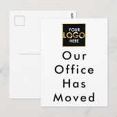 Onze Kantoor heeft Business Logo Memo verplaatst Briefkaart (Voorkant / Achterkant)