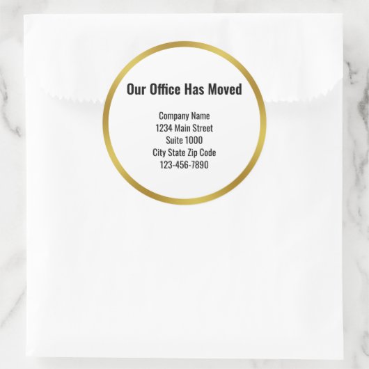 Onze Kantoor heeft Business Moving Aankondiging ve Ronde Sticker (Tas)