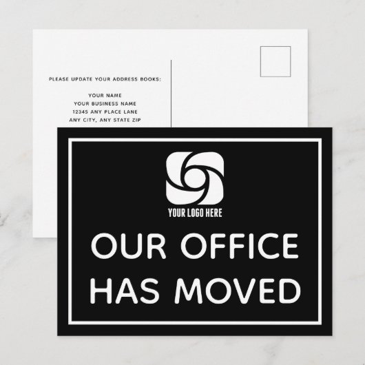 Onze Kantoor heeft Custom Business Logo Black verp Briefkaart (Voorkant / Achterkant)