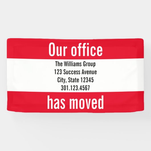 Onze Kantoor heeft de aankondiging rood en wit ver Spandoek (Horizontaal)