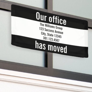 Onze Kantoor heeft de aankondiging zwart-wit verpl Spandoek