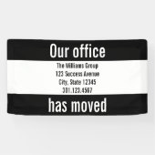 Onze Kantoor heeft de aankondiging zwart-wit verpl Spandoek (Horizontaal)