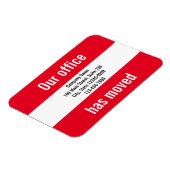 Onze Kantoor heeft de roodwitte bewegende aankondi Magneet (Linkerzijde)