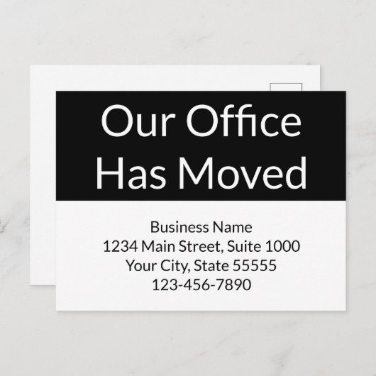 Onze Kantoor heeft de zaken zwart-wit verplaatst Briefkaart (Voorkant / Achterkant)