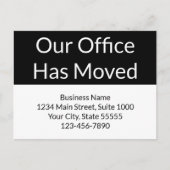 Onze Kantoor heeft de zaken zwart-wit verplaatst Briefkaart (Voorkant)