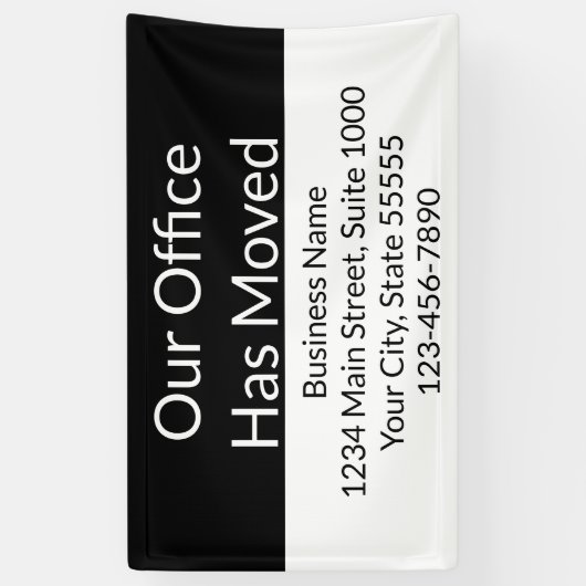 Onze Kantoor heeft de zaken zwart-wit verplaatst Spandoek (Verticaal)