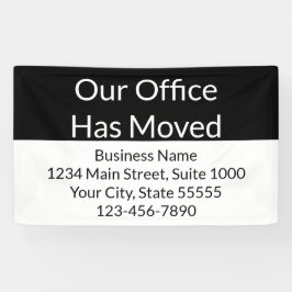 Onze Kantoor heeft de zaken zwart-wit verplaatst Spandoek