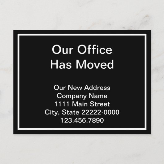 Onze Kantoor heeft een zwarte en witte aankondigin Aankondigingskaart (Voorkant)