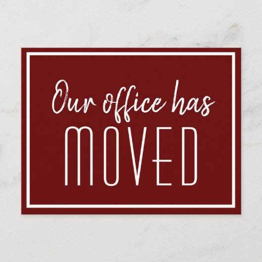 Onze Kantoor heeft eenvoudige rode zakenbeweging g Briefkaart (Voorkant)