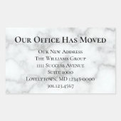 Onze Kantoor heeft Faux Marble aangekondigd Rechthoekige Sticker (Voorkant)