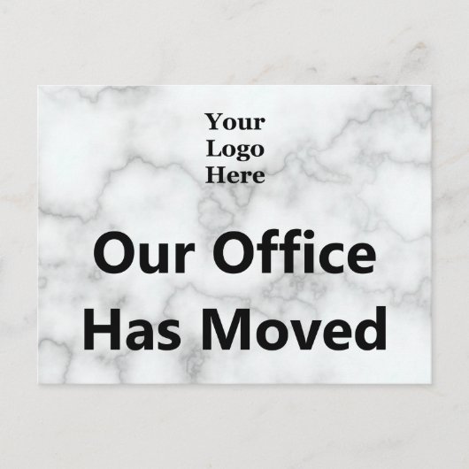 Onze Kantoor heeft faux marmer uw Logo hier verpla Briefkaart (Voorkant)