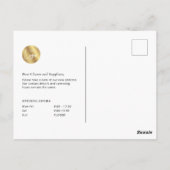 Onze Kantoor heeft verplaatst Black & Gold Logo Ni Briefkaart (Achterkant)