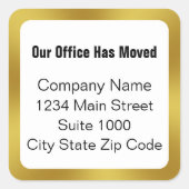 Onze Kantoor heeft zwart-witgouden zaken verplaats Vierkante Sticker (Voorkant)